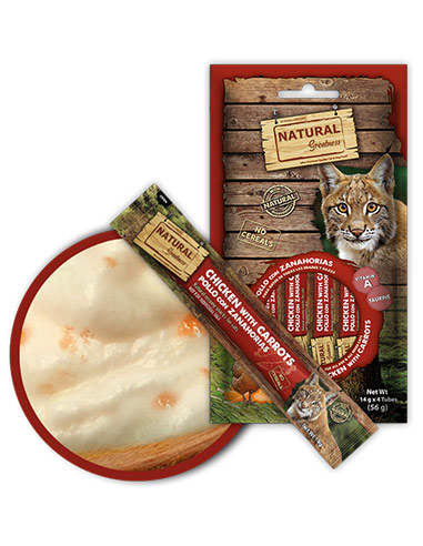 snack creamy pollo gatos